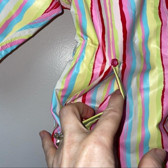 Carter’s Multicolor Striped Hooded Raincoat – Girls 3T - Picture 3 of 11